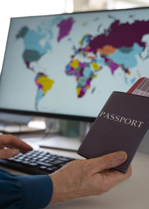 side-view-man-holding-passports